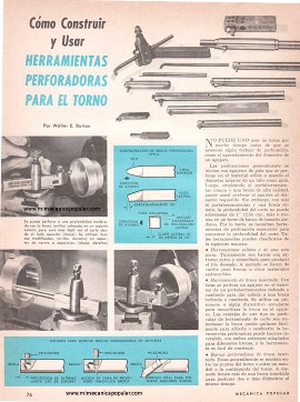 Cómo Construir y Usar Herramientas Perforadoras para el Torno - Noviembre 1968