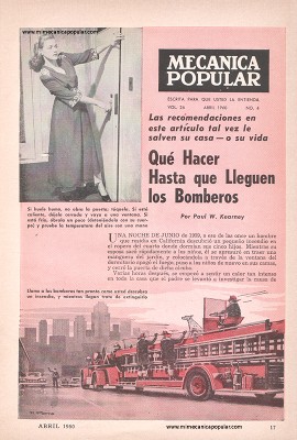 Qué Hacer Hasta que Lleguen los Bomberos - Abril 1960