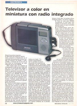 Televisor a color en miniatura con radio integrado - Abril 1995