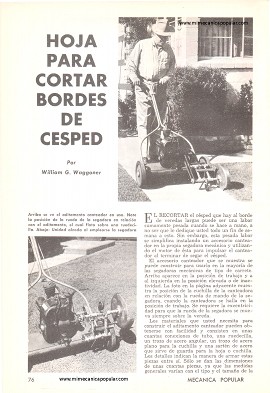 Hoja Para Cortar Bordes de Césped - Julio 1961