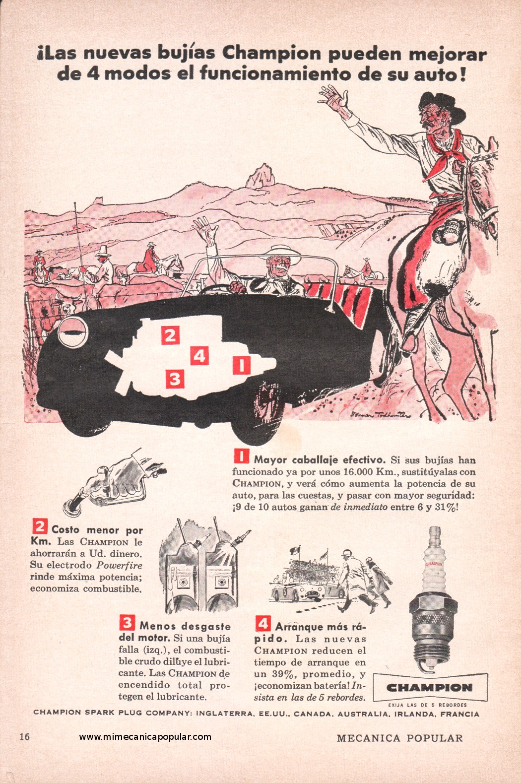 Publicidad - Bujías Champion - Abril 1958