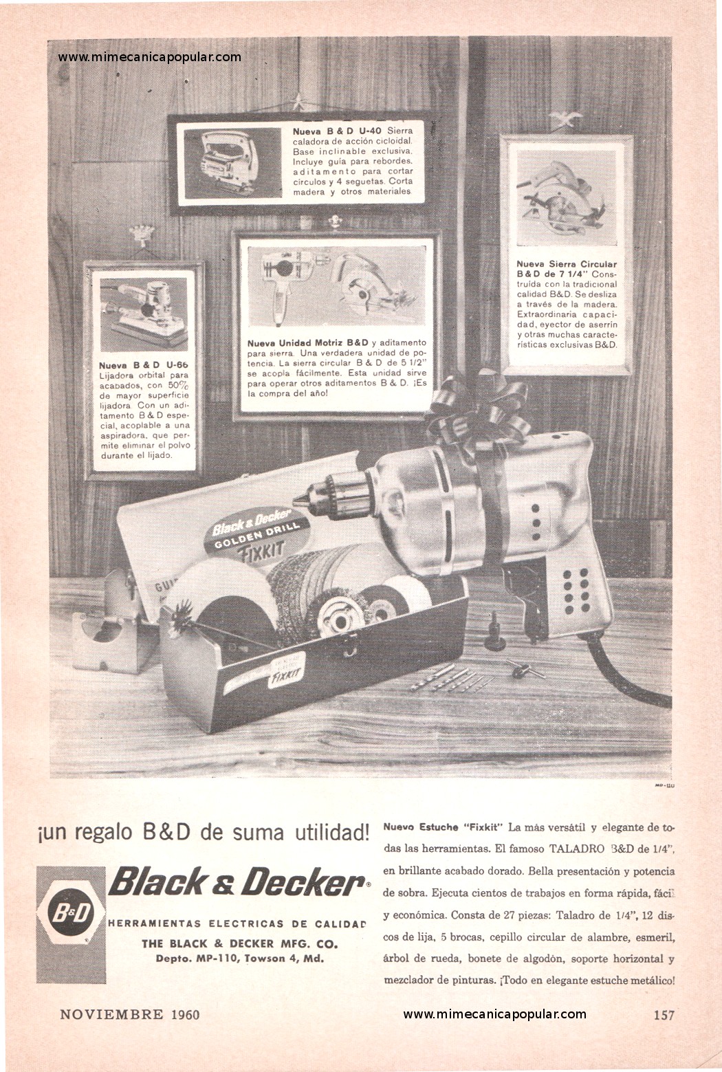 Publicidad - Taladro Black And Decker - Noviembre 1960