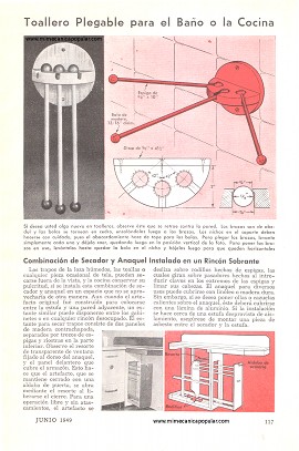 Toallero Plegable para el Baño o la Cocina - Junio 1949
