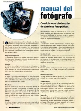 Manual del Fotógrafo - Términos Fotograficos - Julio 2000