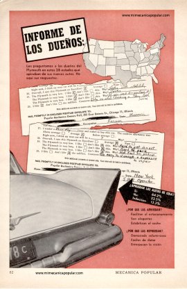 El Plymouth Sobresale por su Manejo y Estilo - Julio 1957