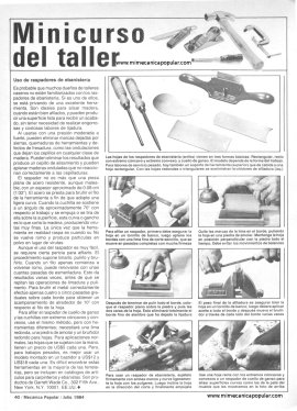 Minicurso del taller - Uso de raspadores de ebanistería - Julio 1984