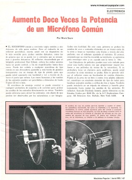 Aumente doce veces la potencia de un micrófono común - Junio 1972