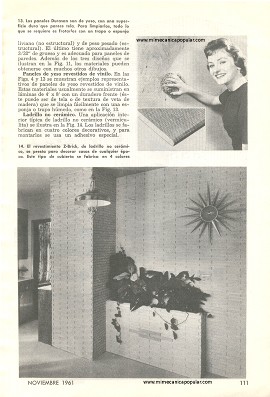 Embellezca Su Hogar con Paredes de Lujo - Noviembre 1961