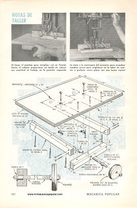 Mesa para escoplear que se fija a al taladro - Febrero 1960