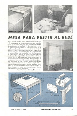 Mesa Para Vestir Al Bebé - Diciembre 1949
