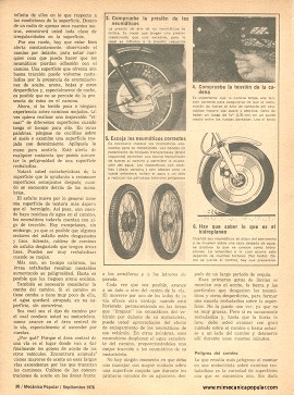 6 secretos sobre seguridad en las motos - Septiembre 1976