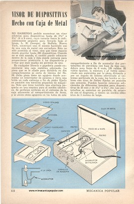 Visor de diapositivas hecho con caja de metal - Noviembre 1951