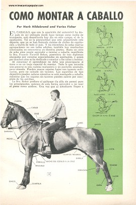 Cómo Montar a Caballo - Septiembre 1953