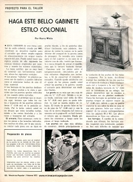 Haga este bello gabinete estilo colonial - Febrero 1972