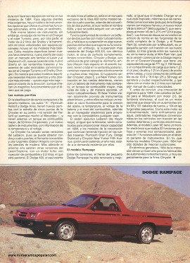 Modelos Chrysler y lo que hay bajo sus capós - Diciembre 1983