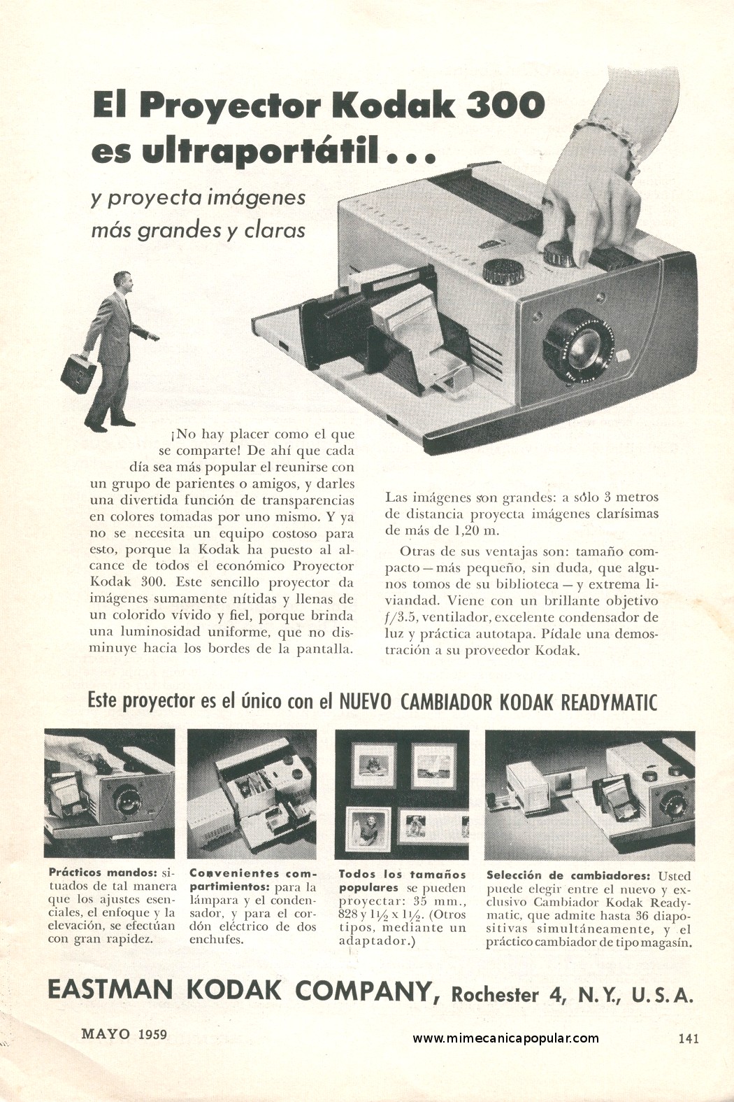 Publicidad - Proyector Kodak 300 - Mayo 1959