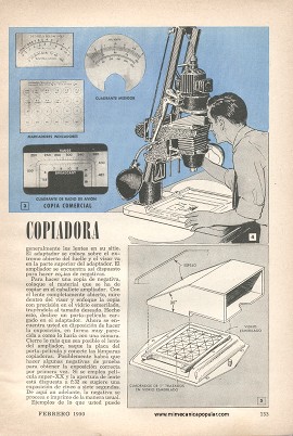 Ampliador que sirve como cámara copiadora - Febrero 1950