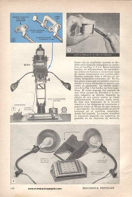 Ampliador que sirve como cámara copiadora - Febrero 1950