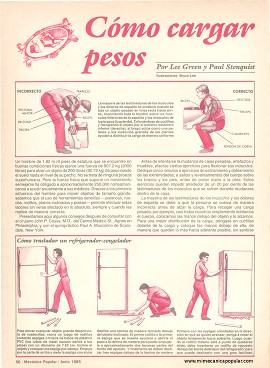 Cómo cargar pesos - Junio 1985