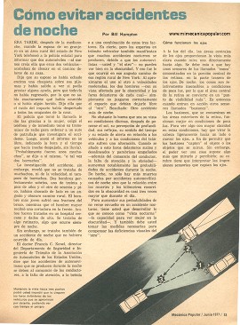 Cómo evitar accidentes de noche - Junio 1977