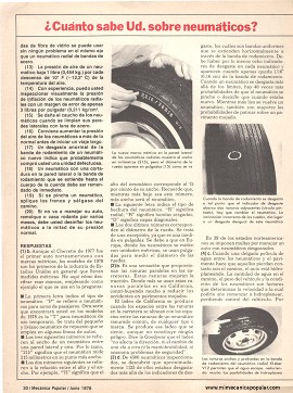 ¿Cuánto sabe Ud. sobre neumáticos? - Julio 1978