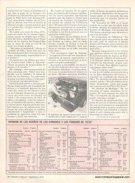 Informe de los dueños: Camaro y Firebird - Septiembre 1979