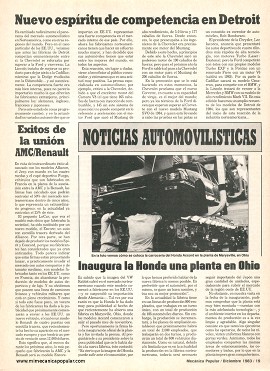 Noticias Automovilísticas - Diciembre 1983