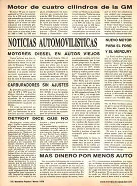 Noticias Automovilísticas - Marzo 1978