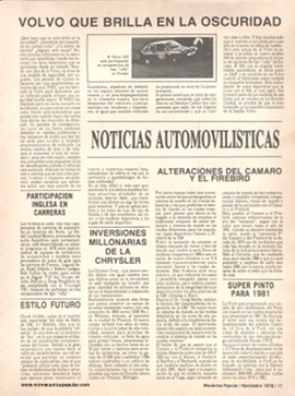 Noticias Automovilísticas - Noviembre 1978
