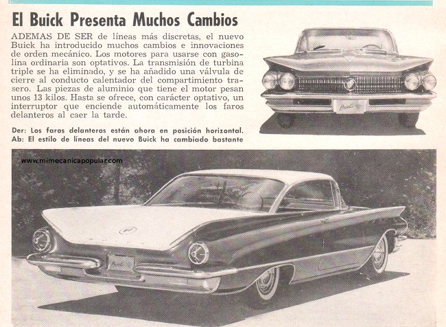El Buick Presenta Muchos Cambios - Enero 1960