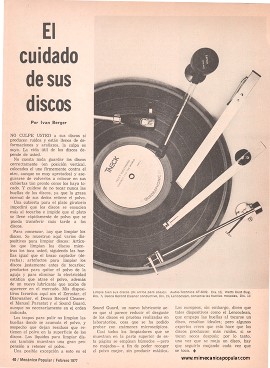 El cuidado de sus discos de vinilo - Febrero 1977