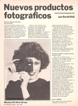 Nuevos productos fotográficos - Julio 1982