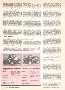 Nuevos vehículos para todo terreno - Noviembre 1985