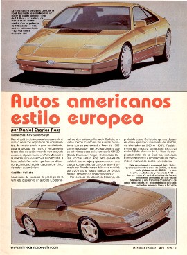 Autos americanos estilo europeo - Abril 1985