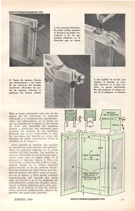 Original biombo que sirve para colgar ropa y para otros usos - Enero 1960