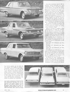 Comparación del -Ford Fairlane -Plymouth -Chevy II - Abril 1962