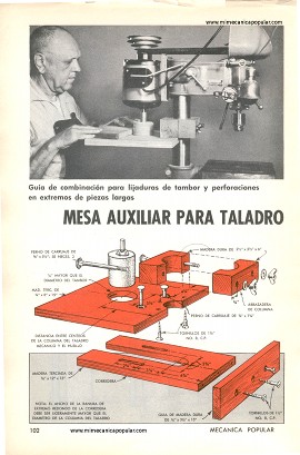 Mesa Auxiliar Para Taladro de Banco - Abril 1961