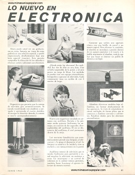 Lo nuevo en electrónica en Junio 1962