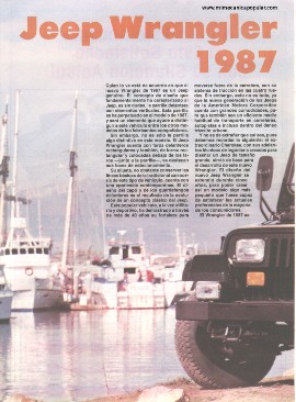 Jeep Wrangler 1987 - Agosto 1986
