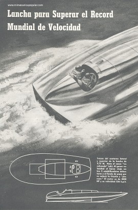 Lancha para Superar el Record Mundial de Velocidad - Agosto 1949