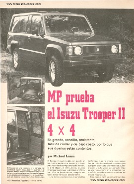 MP prueba el Isuzu Trooper II 4 x 4 - Febrero 1985