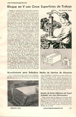 Bloque en V con Cinco Superficies de Trabajo - Enero 1955