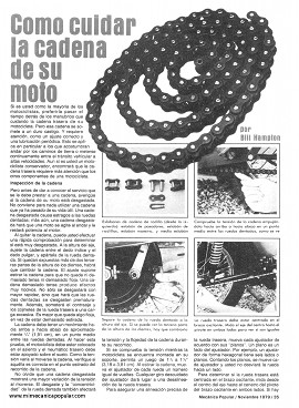 Como cuidar la cadena de su moto - Noviembre 1979