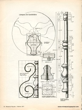 Construya esta lámpara de candelabro - Febrero 1971