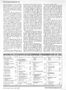 Informe de los dueños - Jeep Cherokee-Wagoneer - Enero 1985