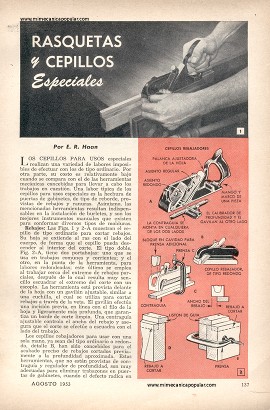 Rasquetas y Cepillos Especiales - Agosto 1953