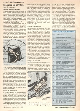 Reparando los Chrysler con inyección de combustible - Julio 1986