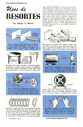 Usos de Resortes - Enero 1955