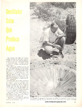 Destilador Solar Que Produce Agua - Marzo 1966
