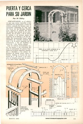 Puerta y Cerca para su Jardín - Mayo 1960
